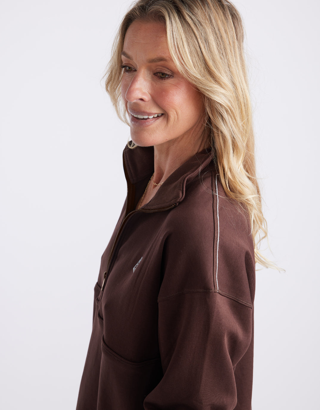 Escape Super Soft Half Zip Top - Chocolate