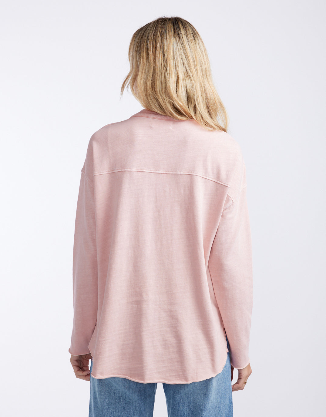 Henley Sunset Top - Dusty Pink
