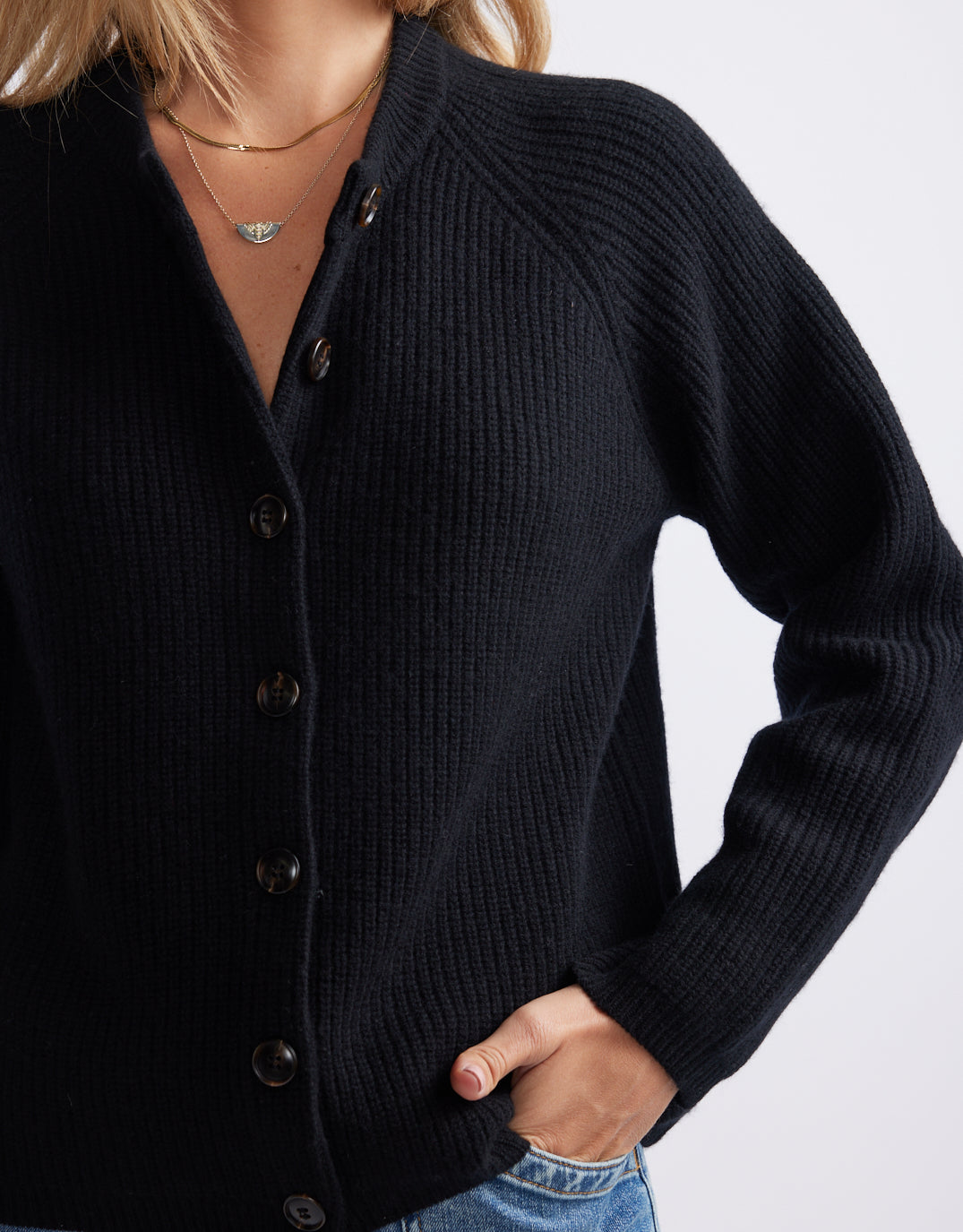 Maison Wool Cashmere Cardigan - Black