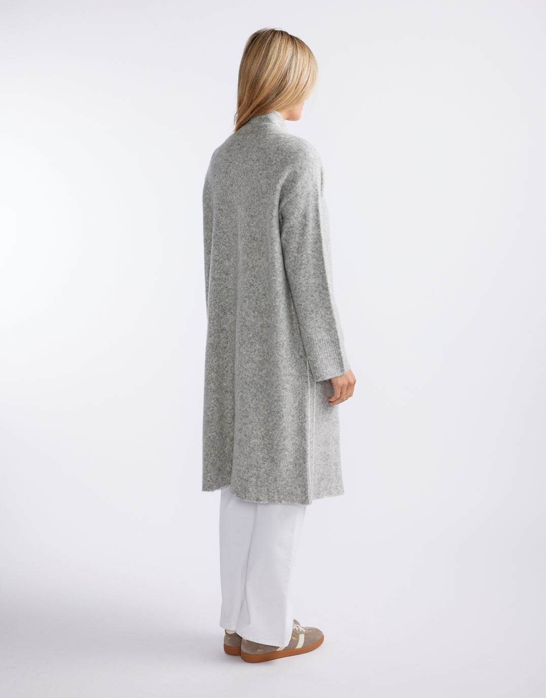 Montreux Wool Alpaca Longline Cardigan - Grey Marle