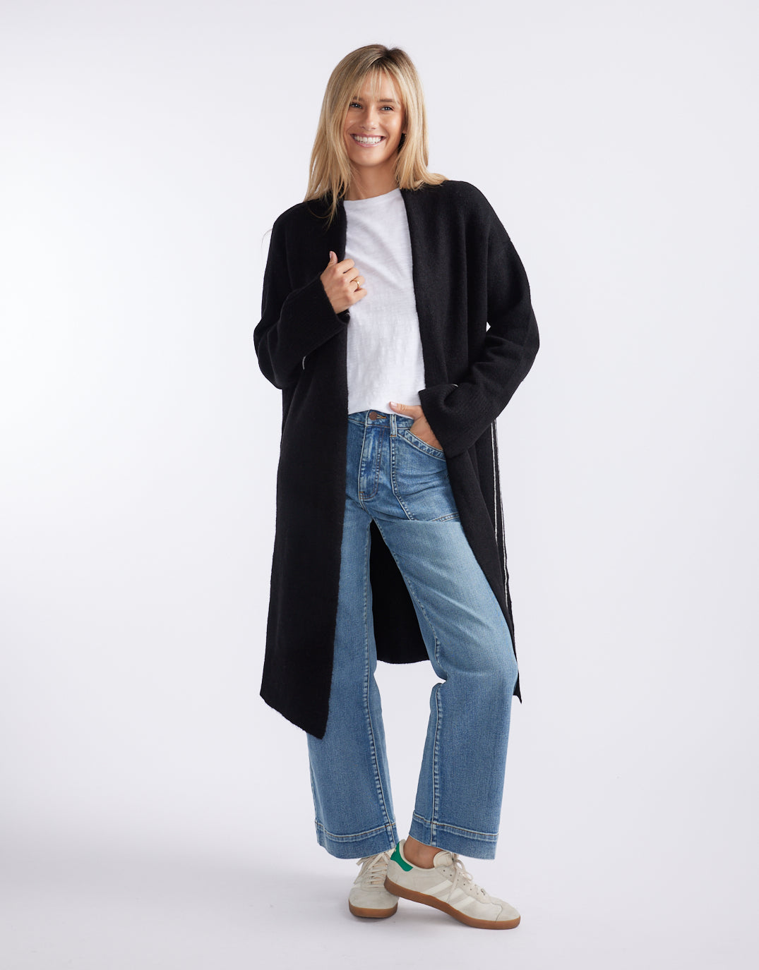 Montreux Wool Alpaca Longline Cardigan - Black