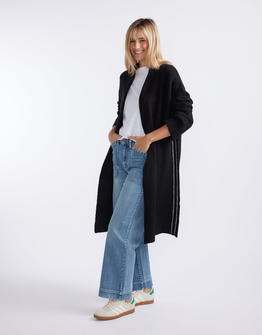 Montreux Wool Alpaca Longline Cardigan - Black