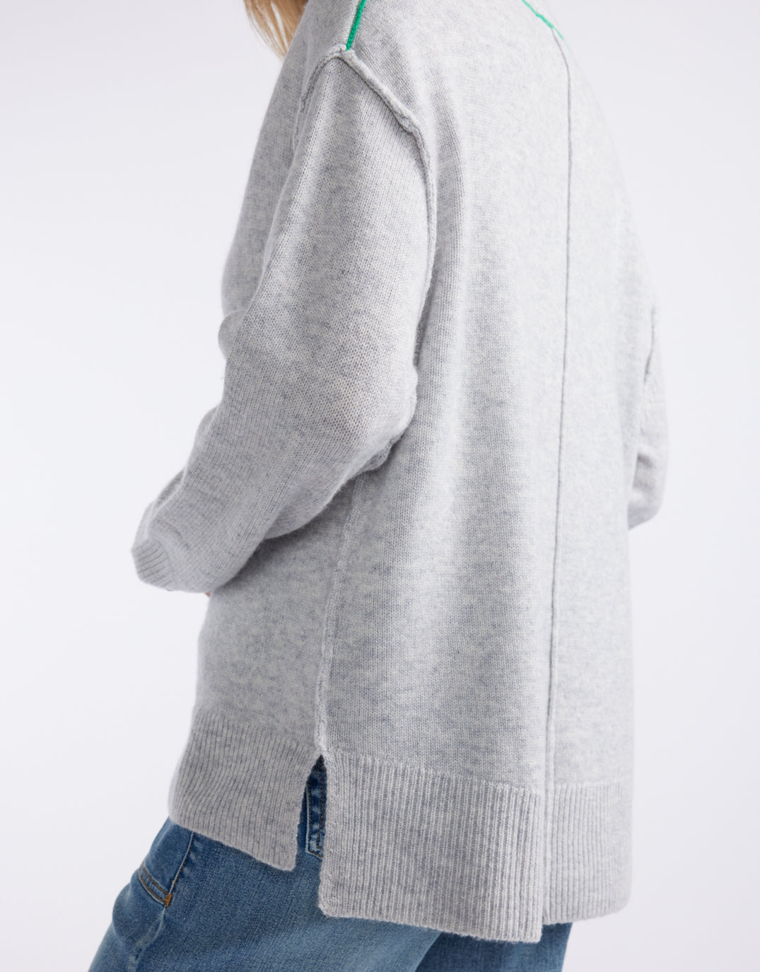 Provence Wool Cashmere Collared Knit - Grey Marle