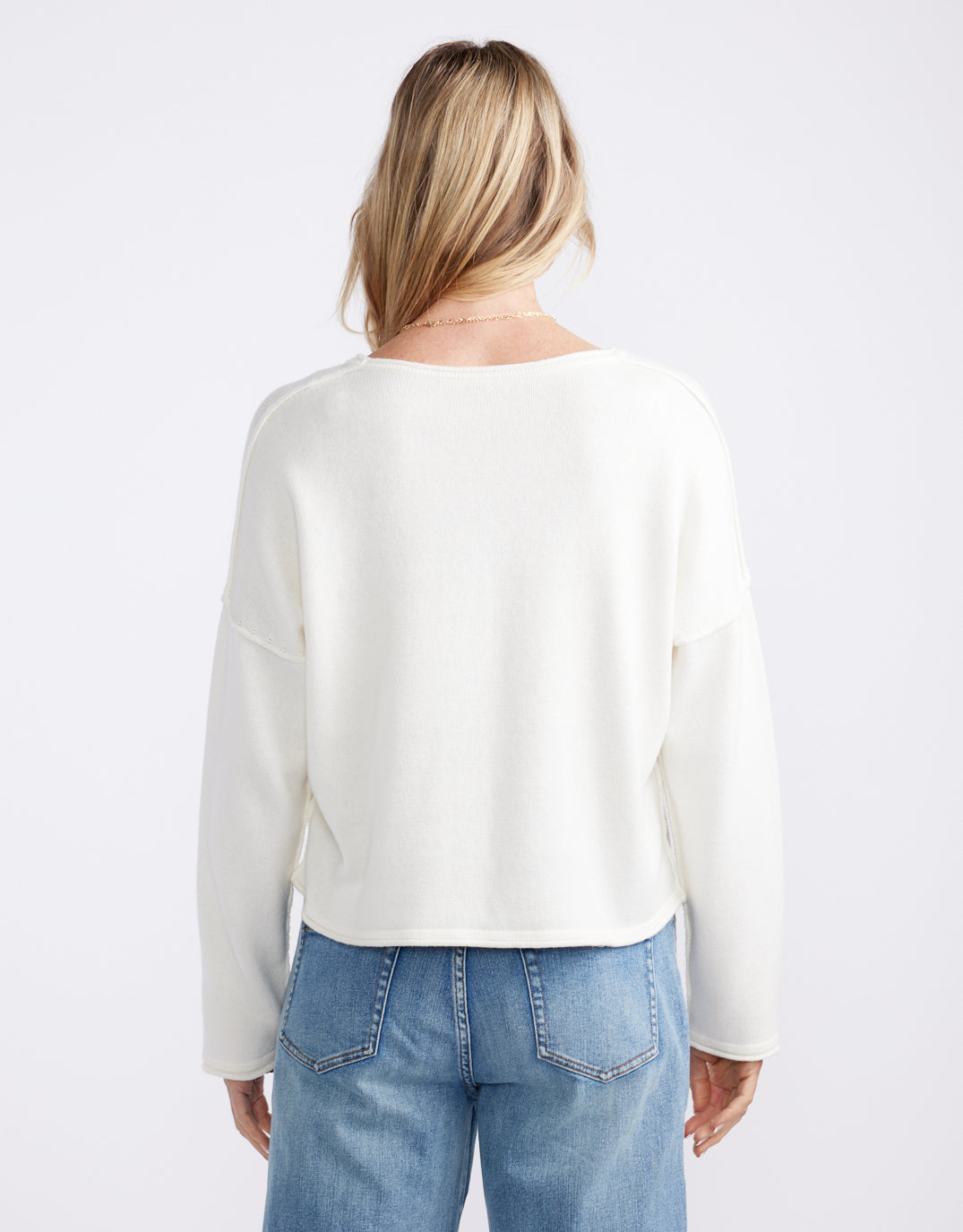 Sorrento Raw Edge Knit - White