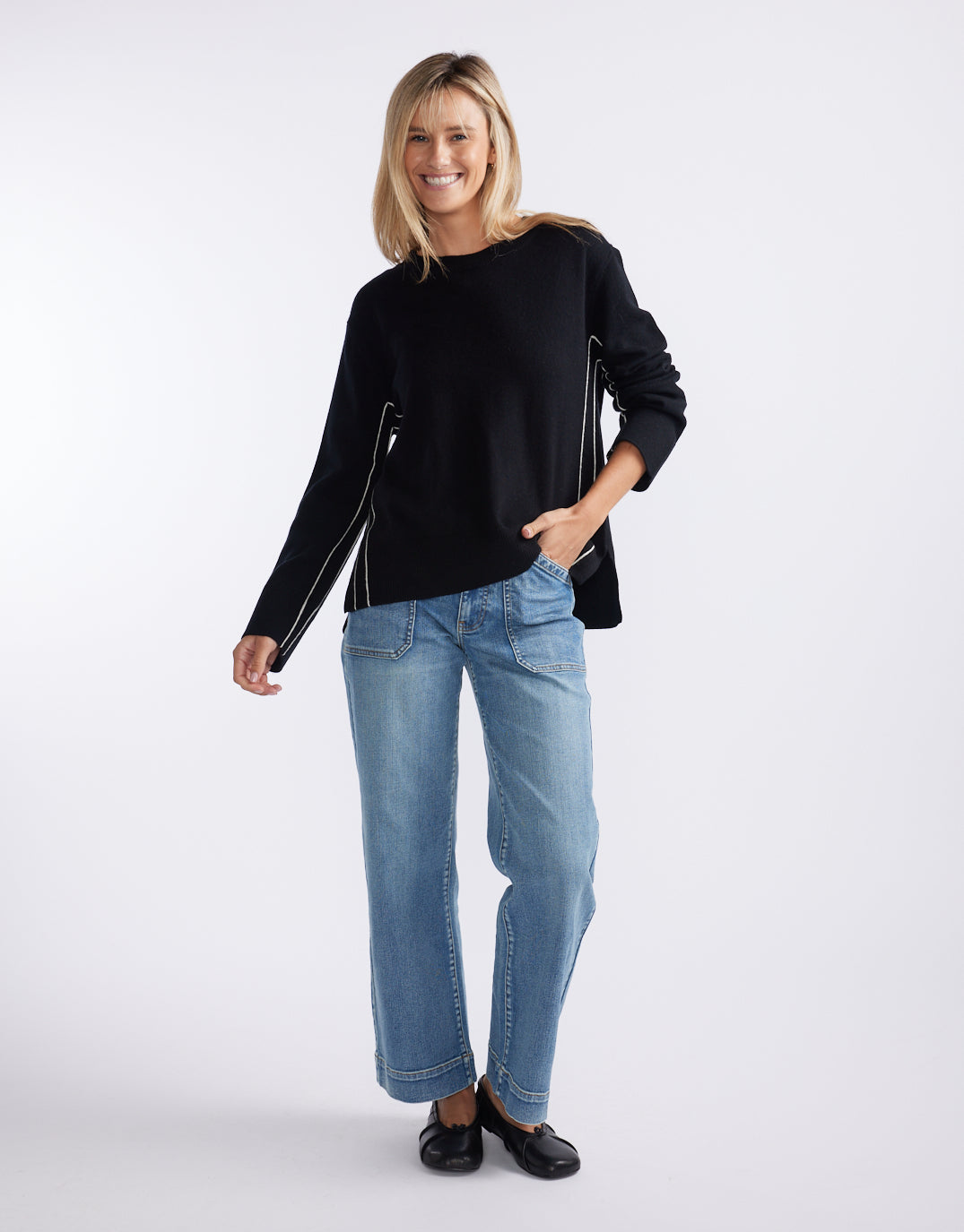 Riviera Wool Cashmere Knit - Black