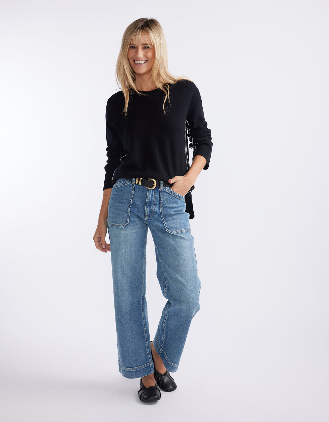 Riviera Wool Cashmere Knit - Black