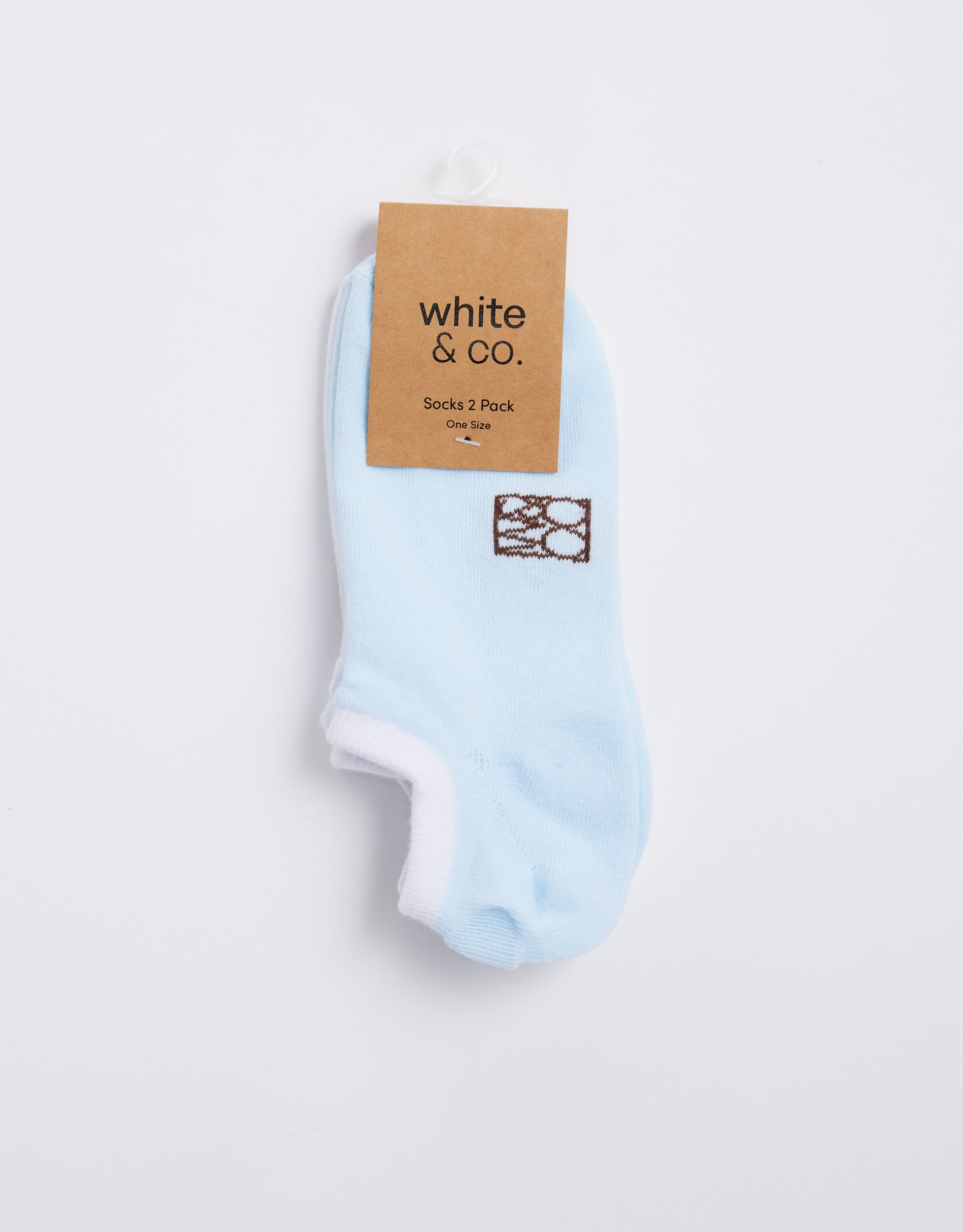 Monogram Socks - Ice Blue/White 2 Pack