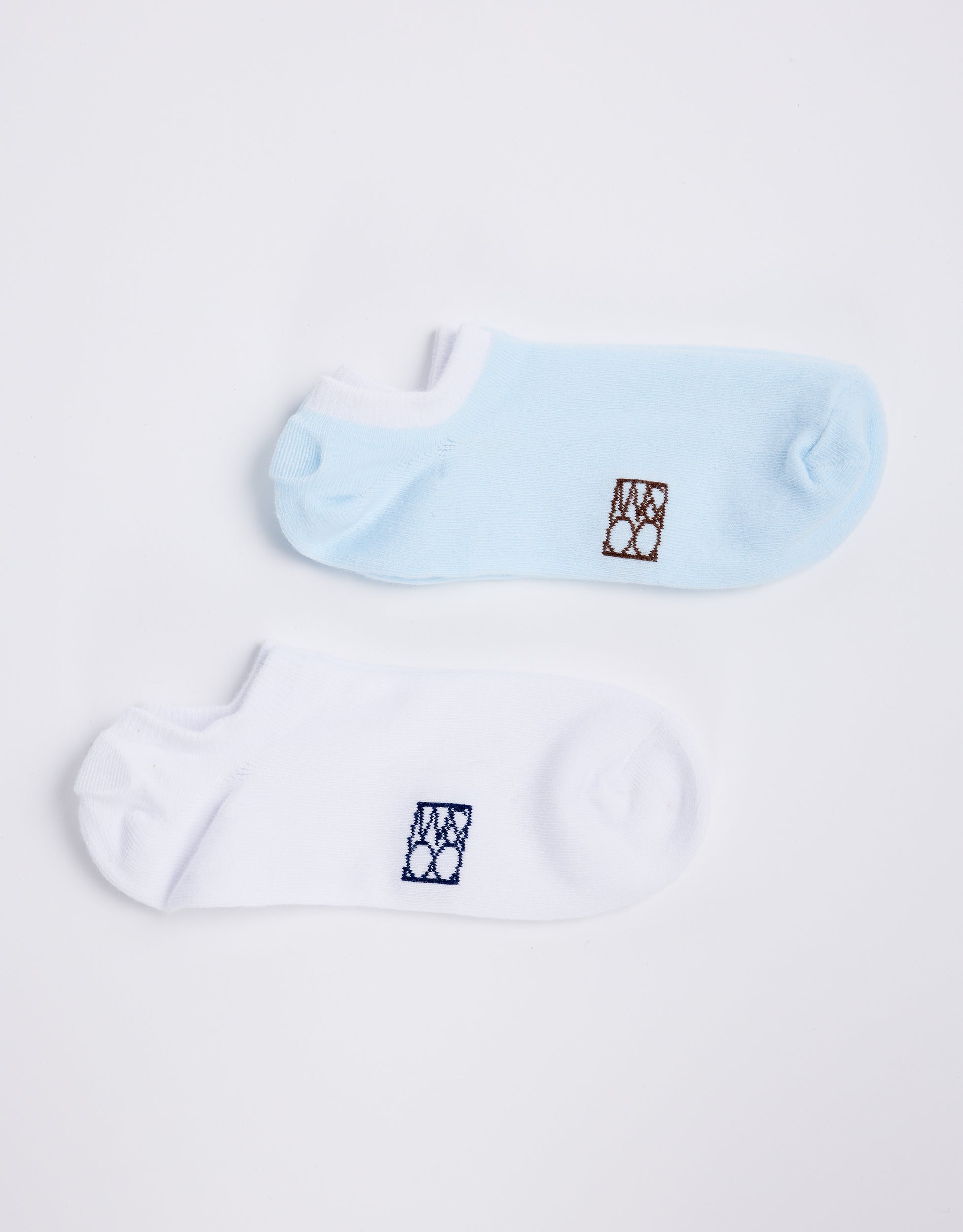 Monogram Socks - Ice Blue/White 2 Pack
