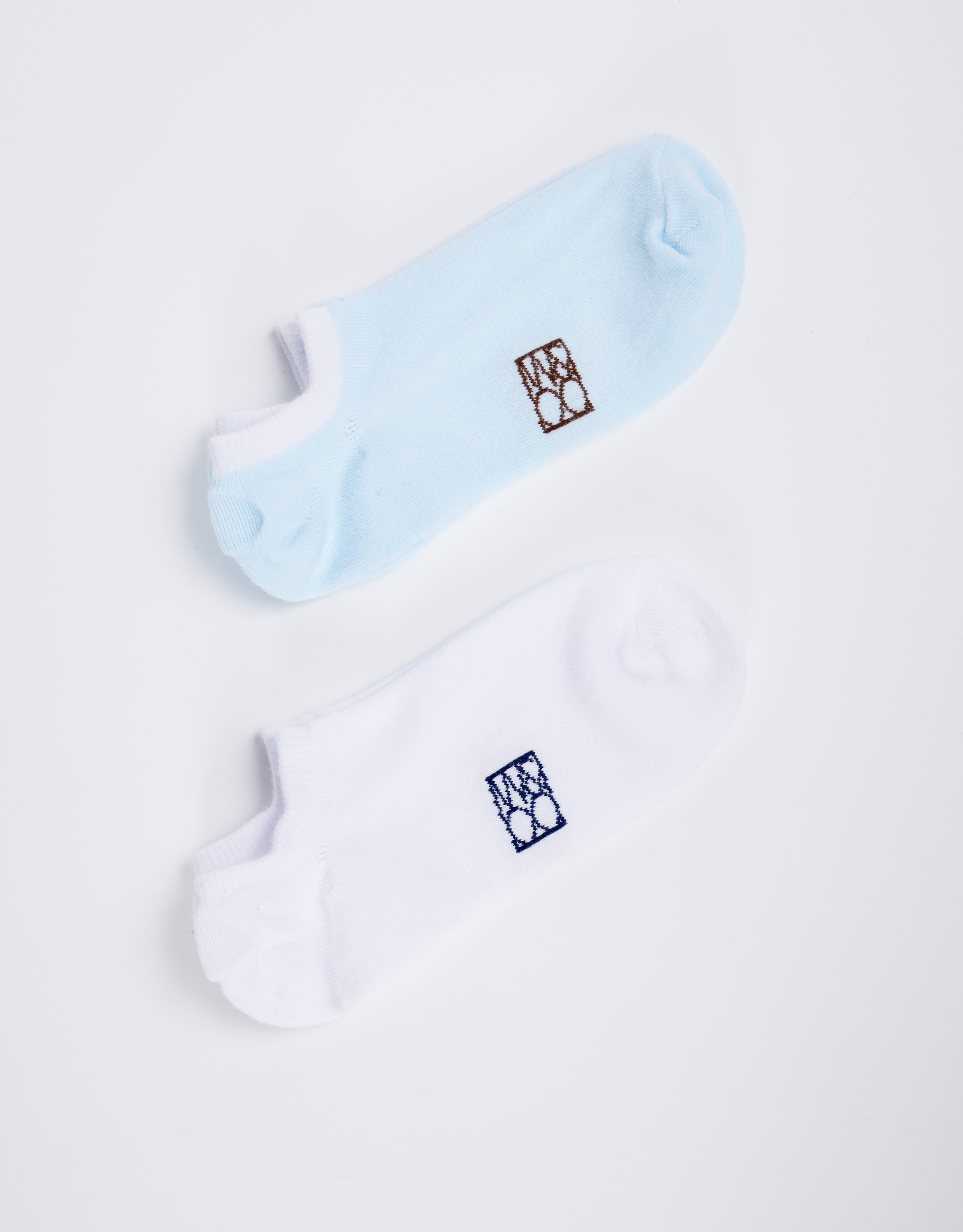 Monogram Socks - Ice Blue/White 2 Pack