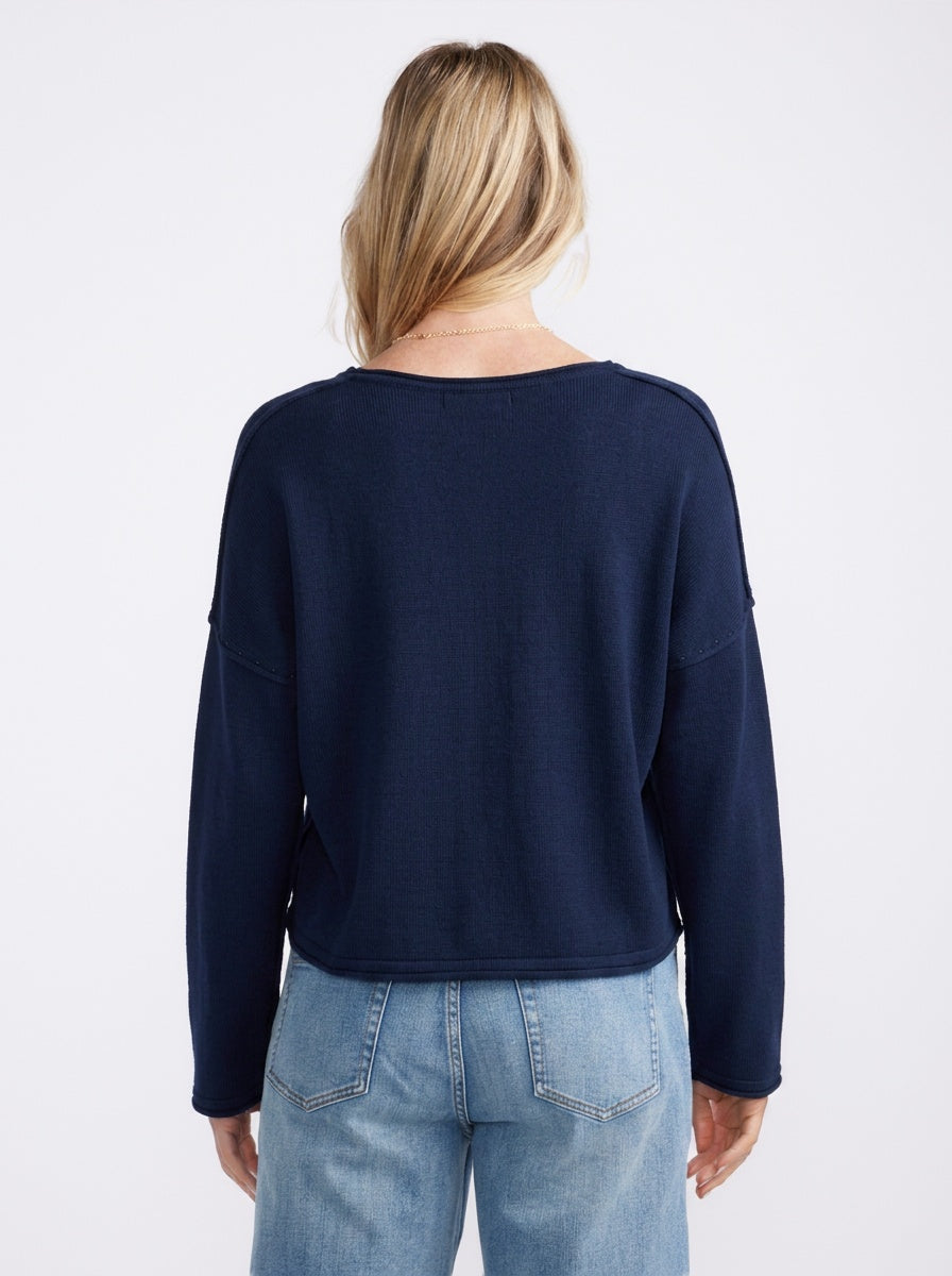 Sorrento Raw Edge Knit - French Navy