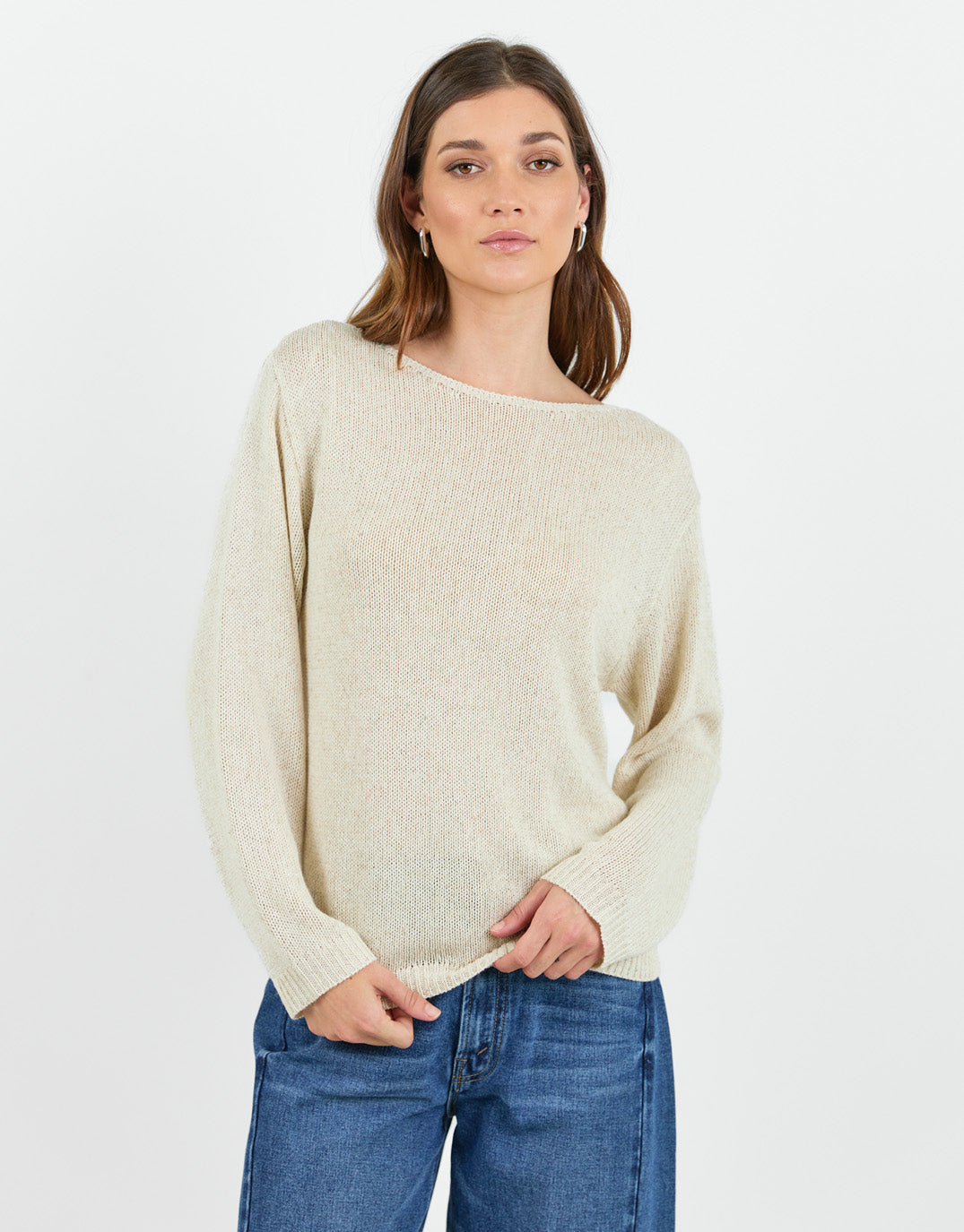 Eventide Boat Neck Long Sleeve Jumper - Natural