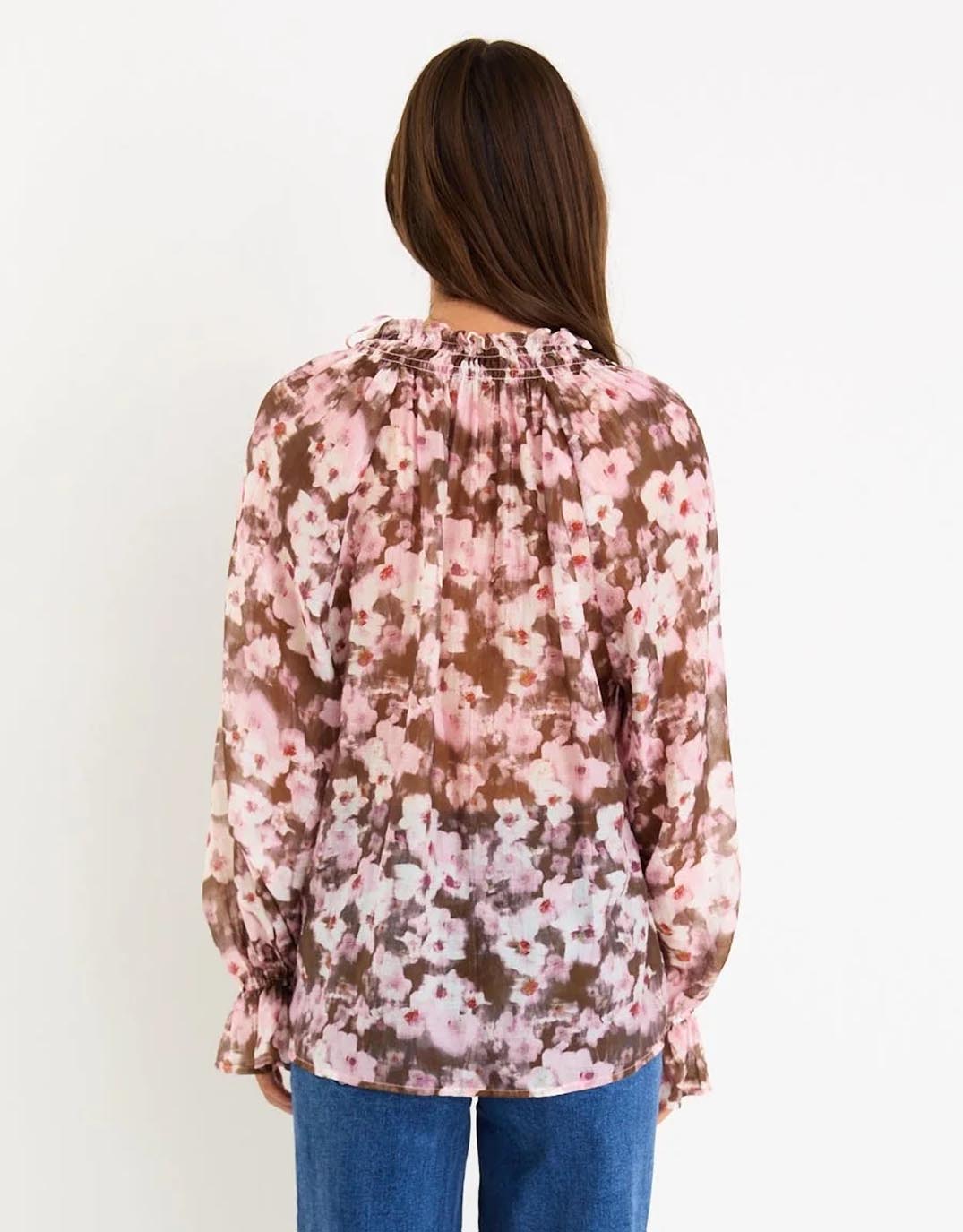 among-the-brave-odyssey-floral-shirred-neck-top-blush-chocolate-womens-clothing