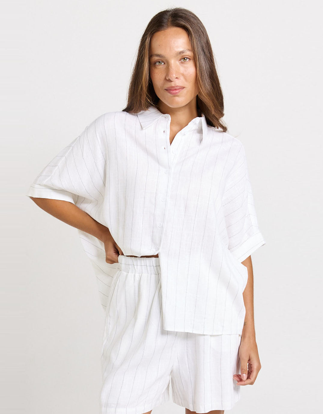 Ophelia Shirt - White/Black Stripe