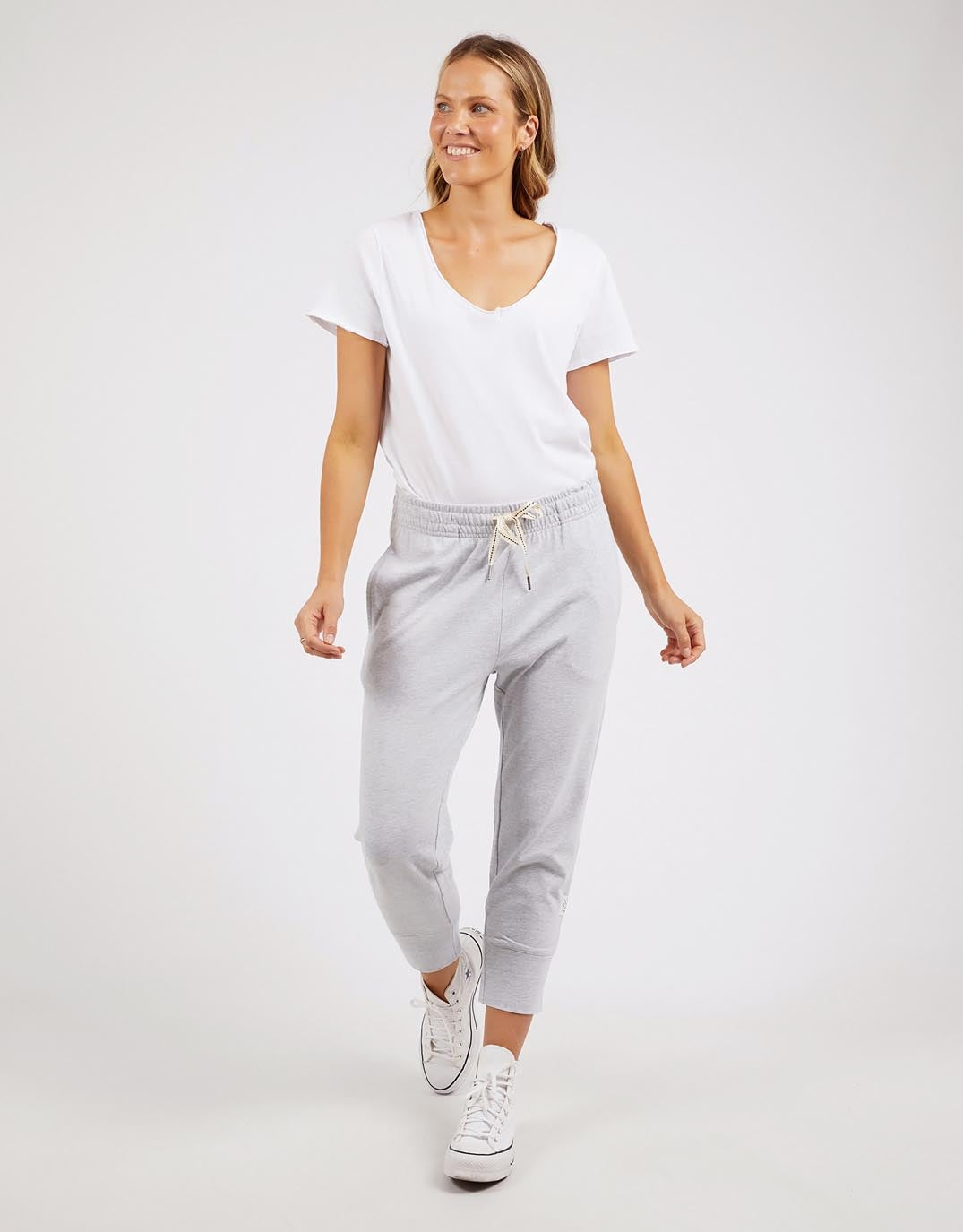 3/4 Brunch Pants - Grey Marle