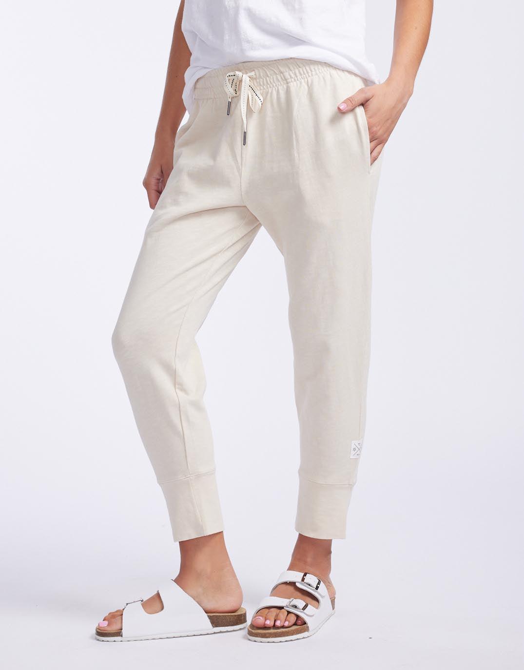 Elm - 3/4 Brunch Pants - Natural - White & Co Living Pants