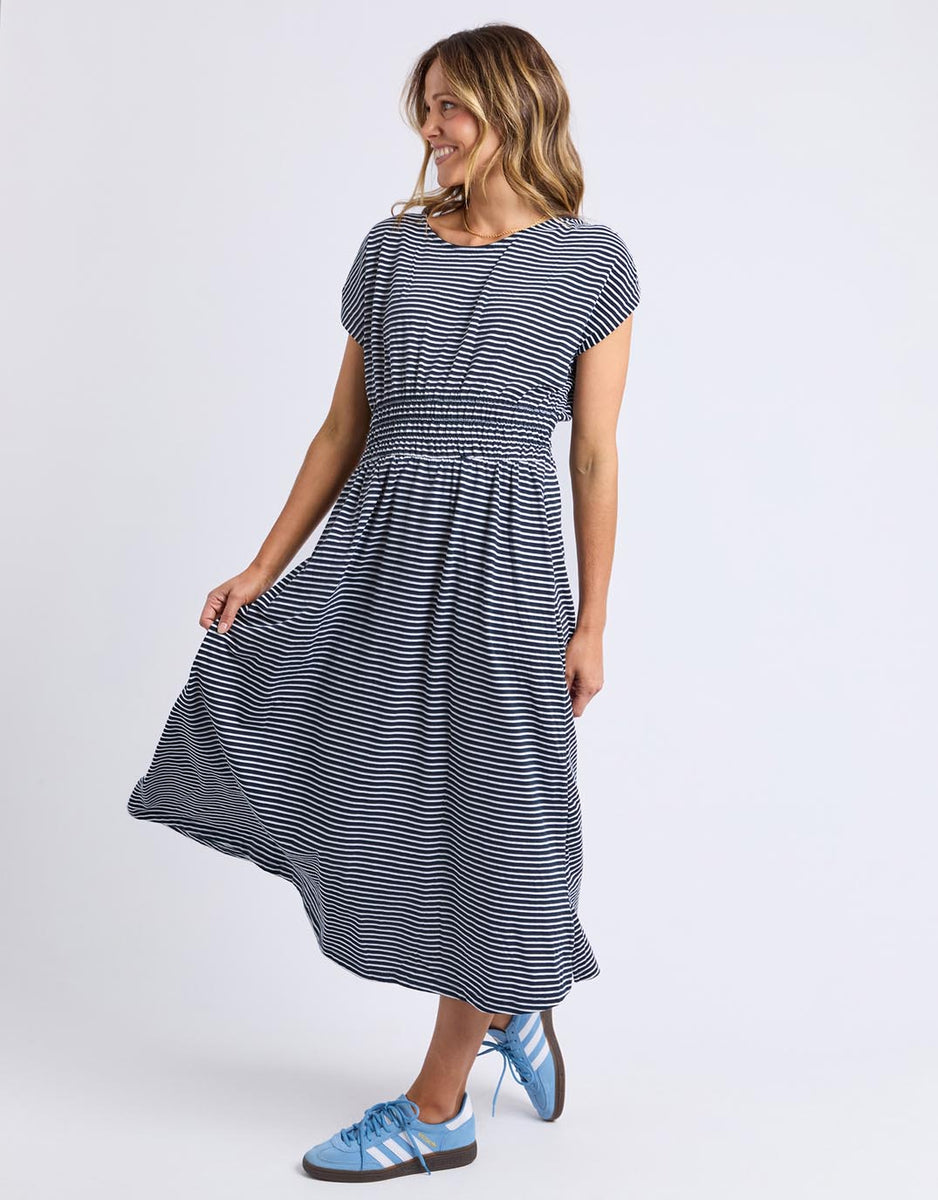 Elyssian Dress - Navy / White Stripe