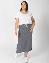 Elm - Travel Skirt - Navy/White Stripe - White & Co Living Skirts