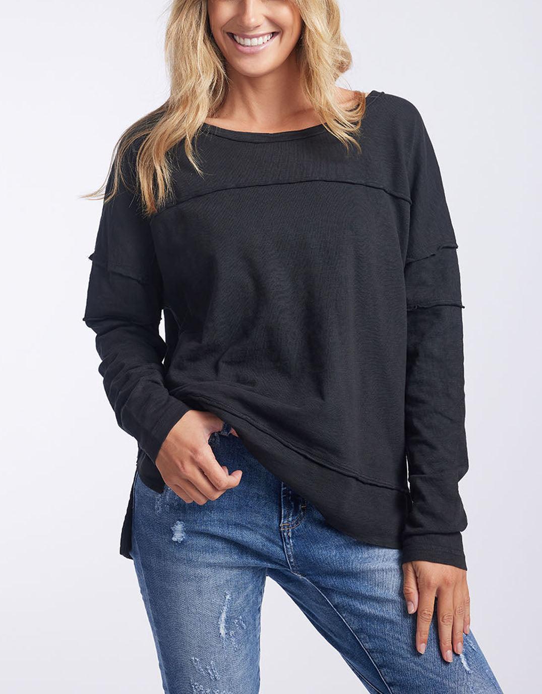 Foxwood - Jayne Throw On Top - Black - White & Co Living Jumpers