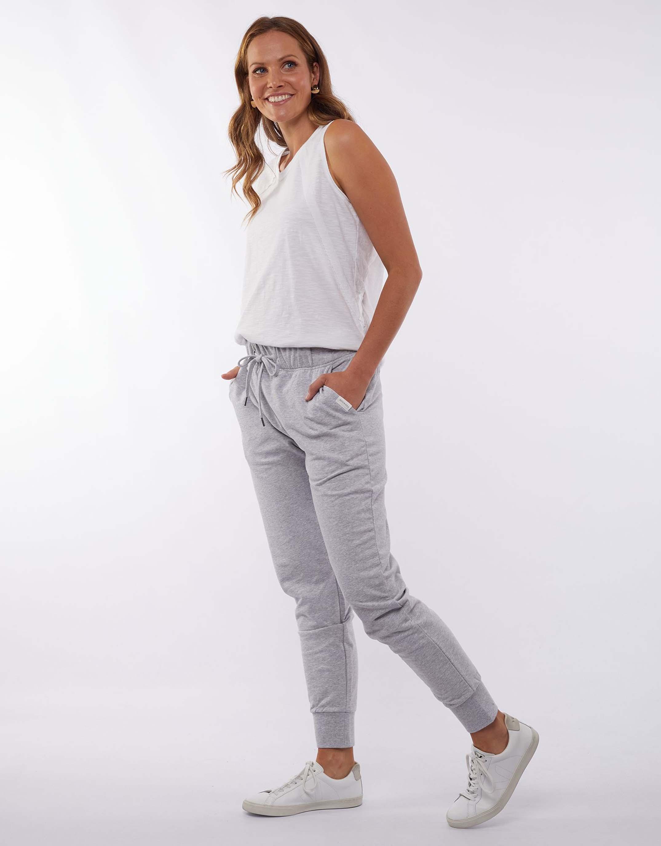 Foxwood - Lazy Days Pant - Grey Marle - White & Co Living Pants