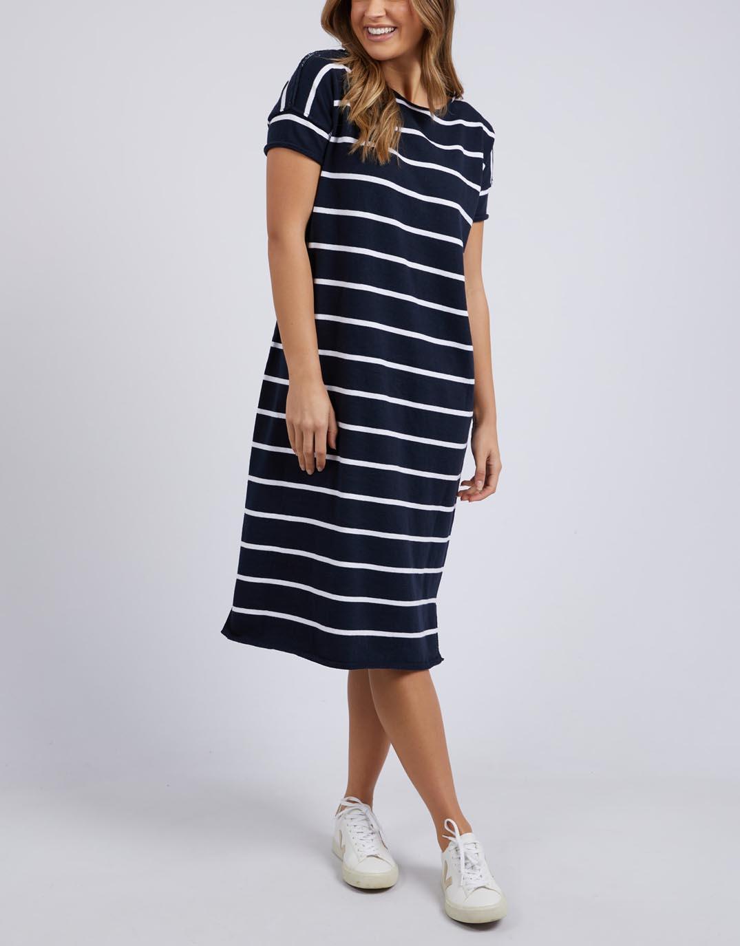 Navy and white striped dress australia sale