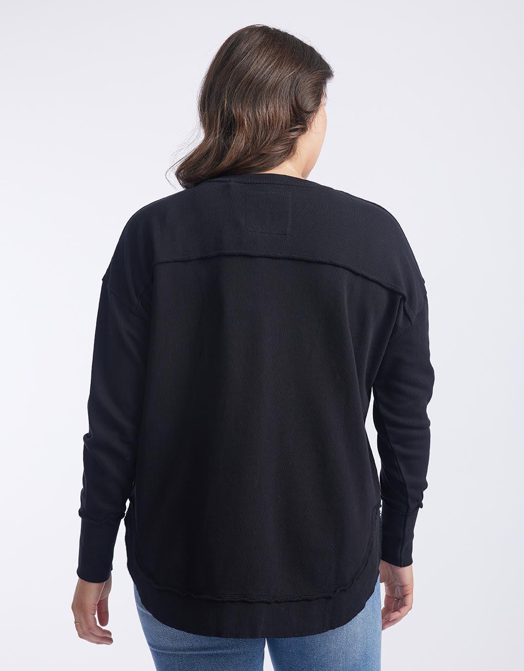 Foxwood - Simplified Crew - Black on Black - White & Co Living Jumpers