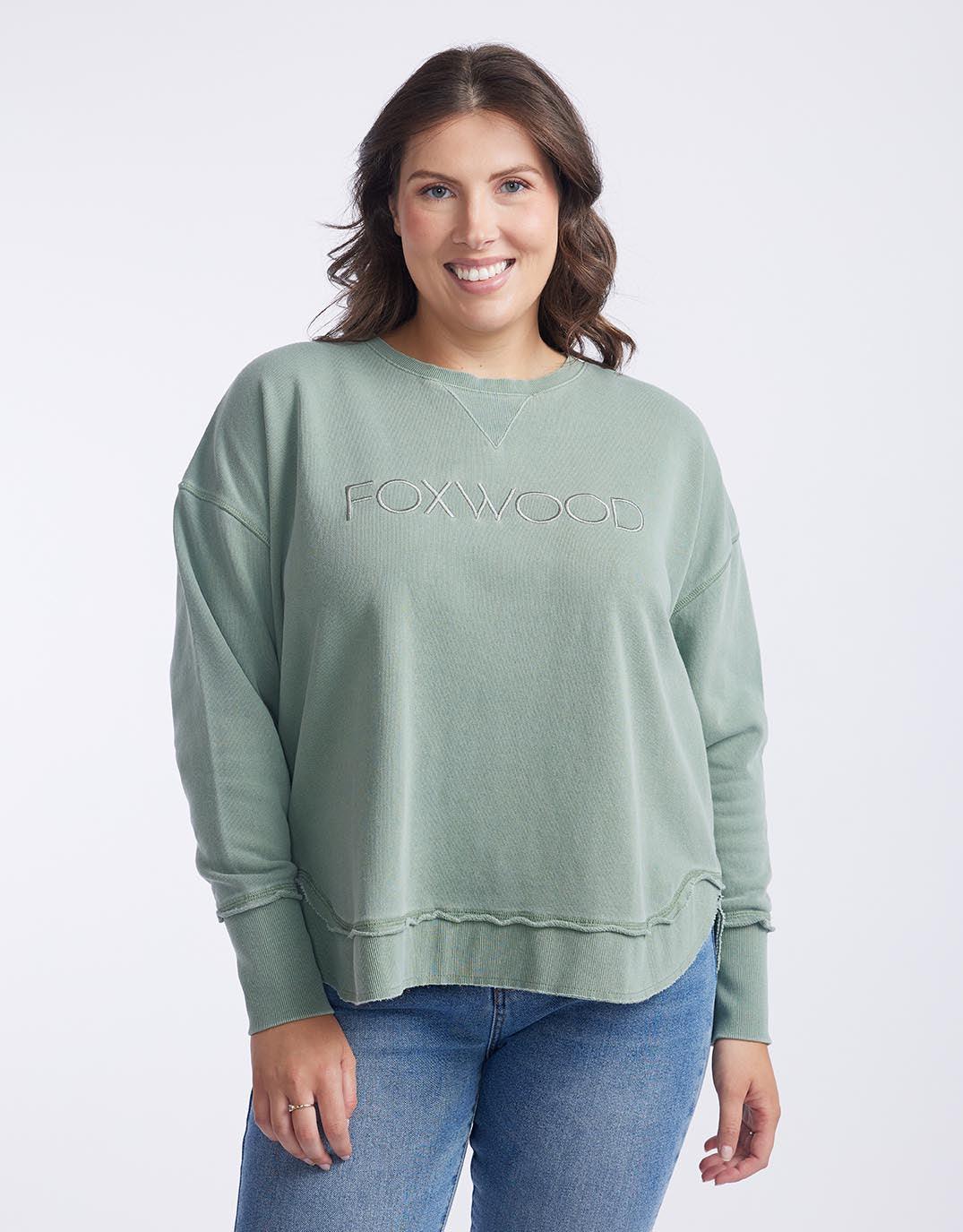 Foxwood - Simplified Crew - Sage - White & Co Living Jumpers