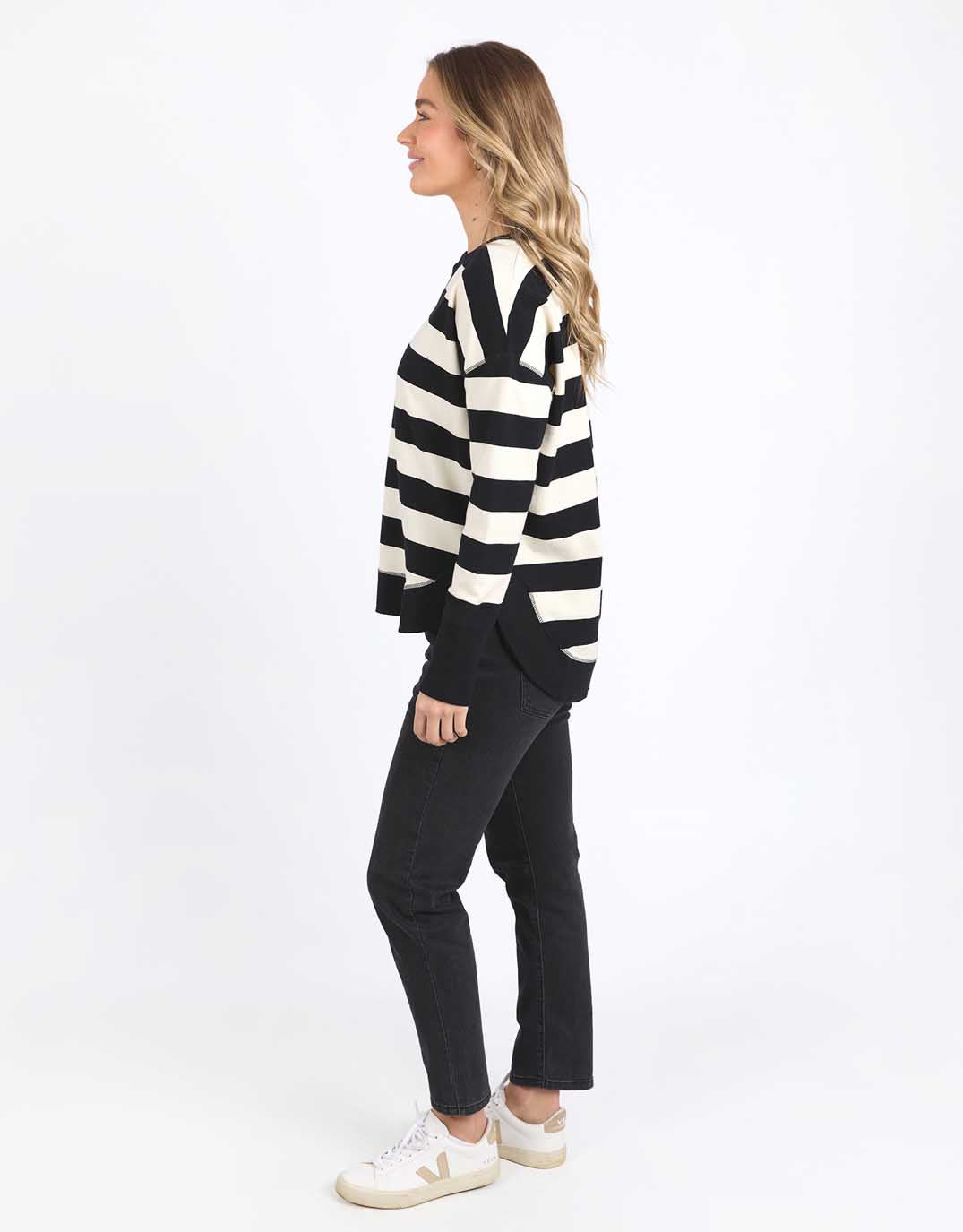 foxwood-striped-delilah-crew-black-vintage-white-stripe-womens-clothing