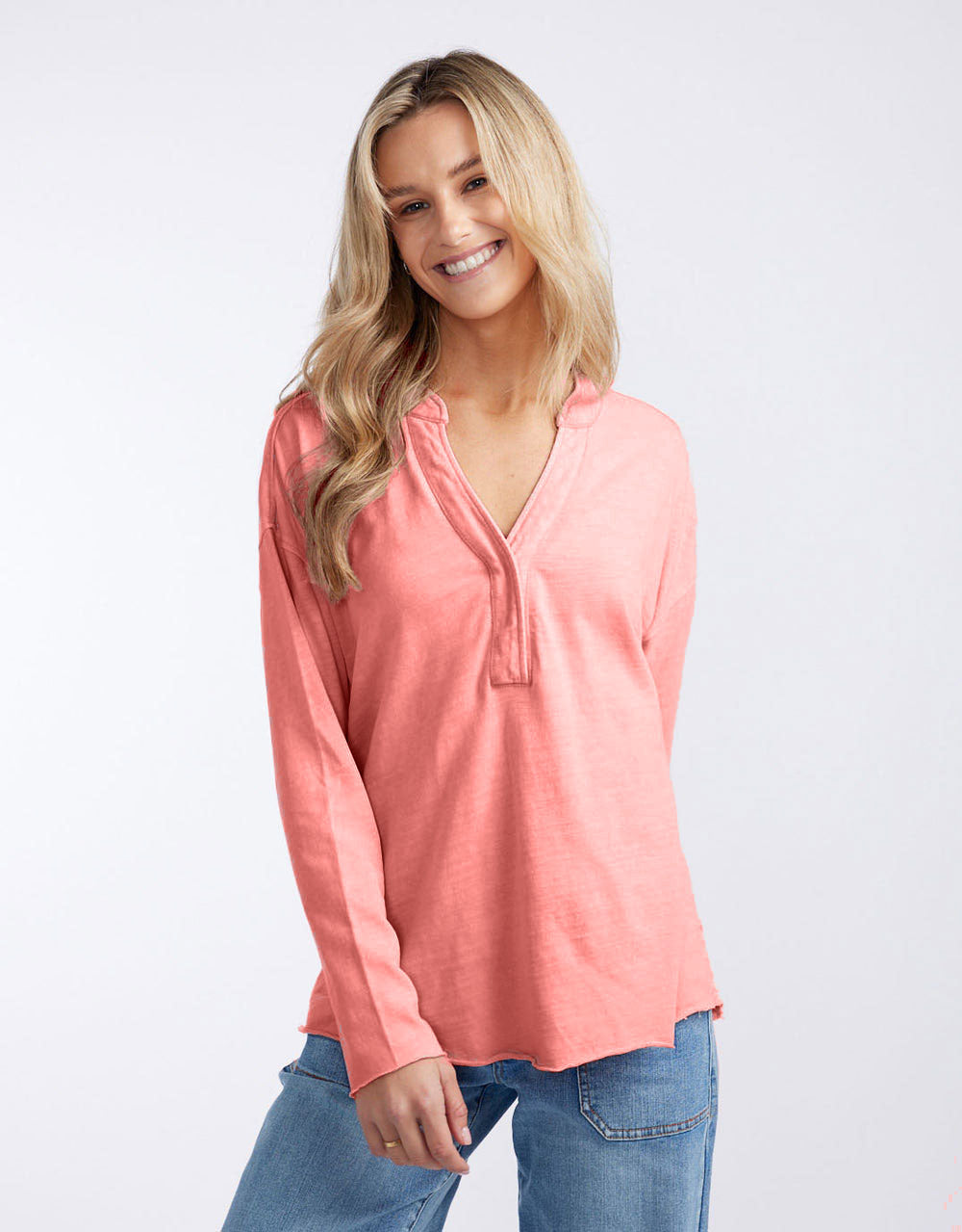 Henley Sunset Top - Melon