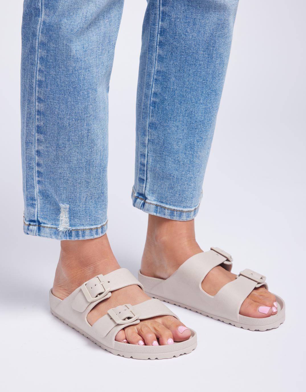 Human Shoes - Ripe Slide - Grey - White & Co Living Shoes