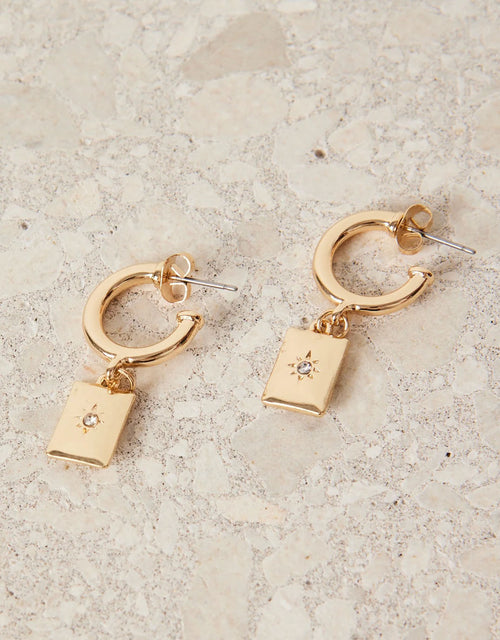 humble-heart-rectangle-pendant-gold-hoop-earrings