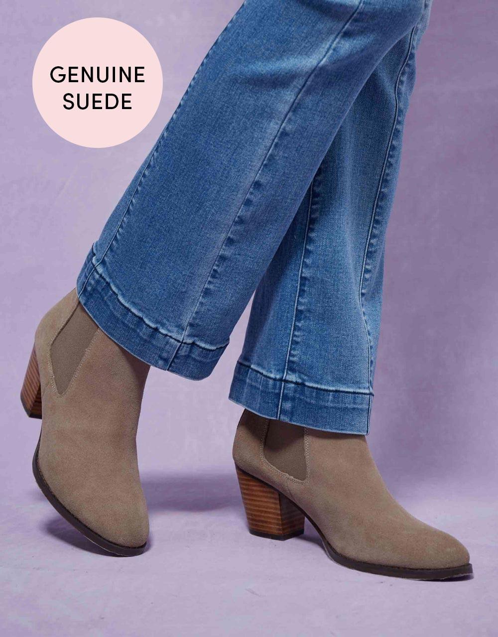 Blue suede ankle outlet boots womens