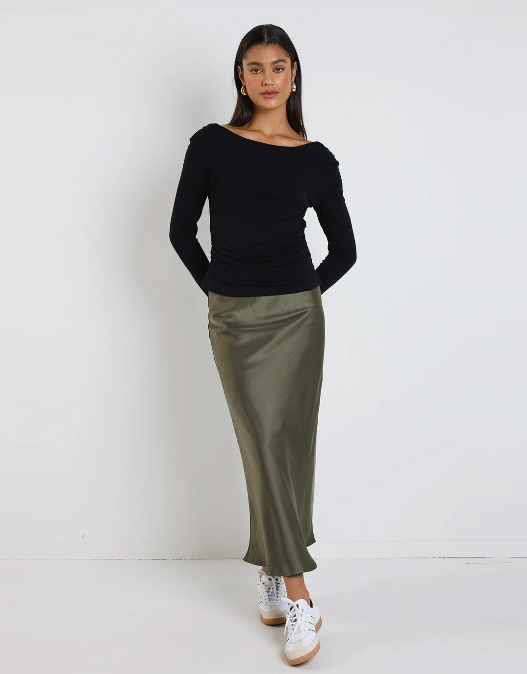 ivy-jack-rosette-satin-bias-midi-skirt-khaki-womens-clothing