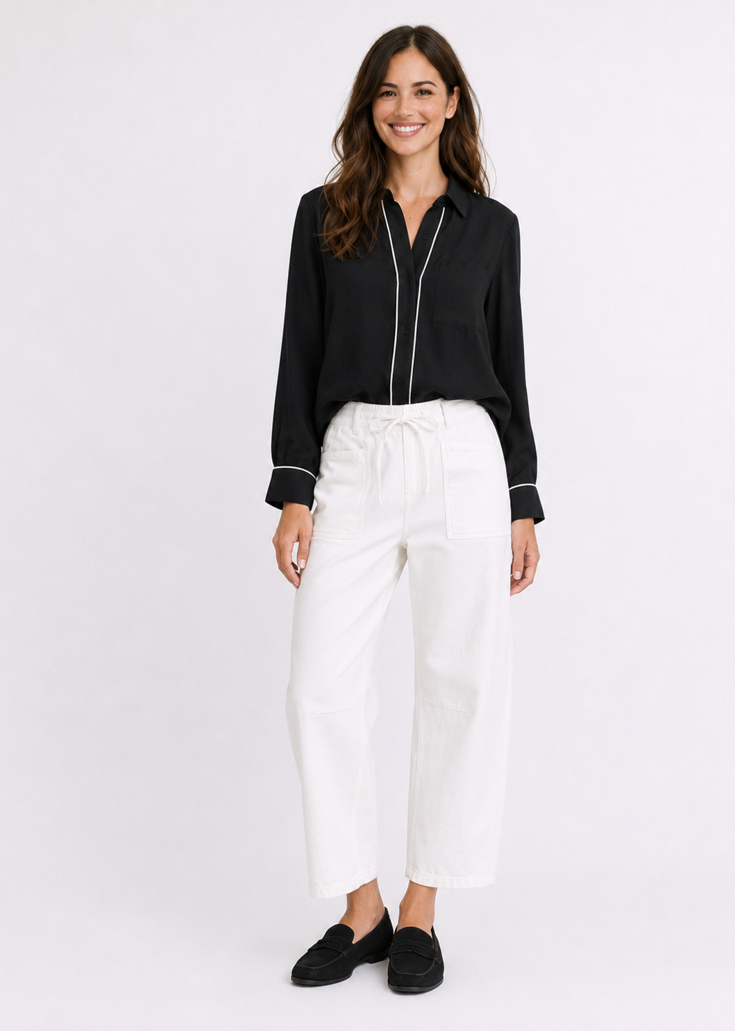 Leo Barrel Jeans - White
