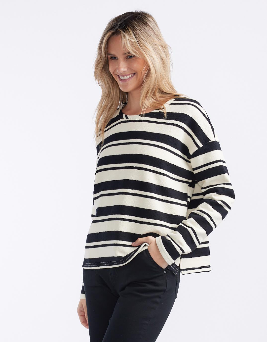 little-lies-isla-stripe-top-cream-black-womens-clothing