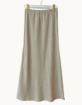 Linen Slip Skirt - Natural