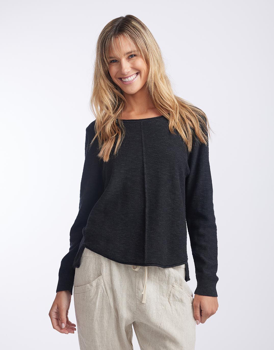 Little Lies - Sacha Summer Knit - Black - White & Co Living Knitwear
