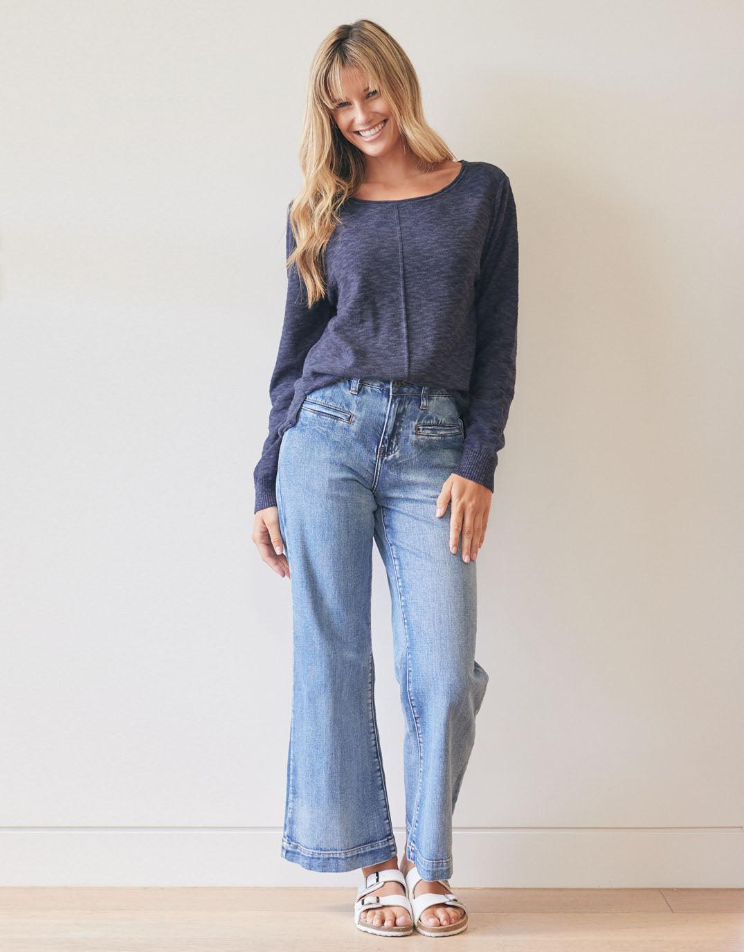 Little Lies - Sacha Summer Knit - Navy - White & Co Living Knitwear