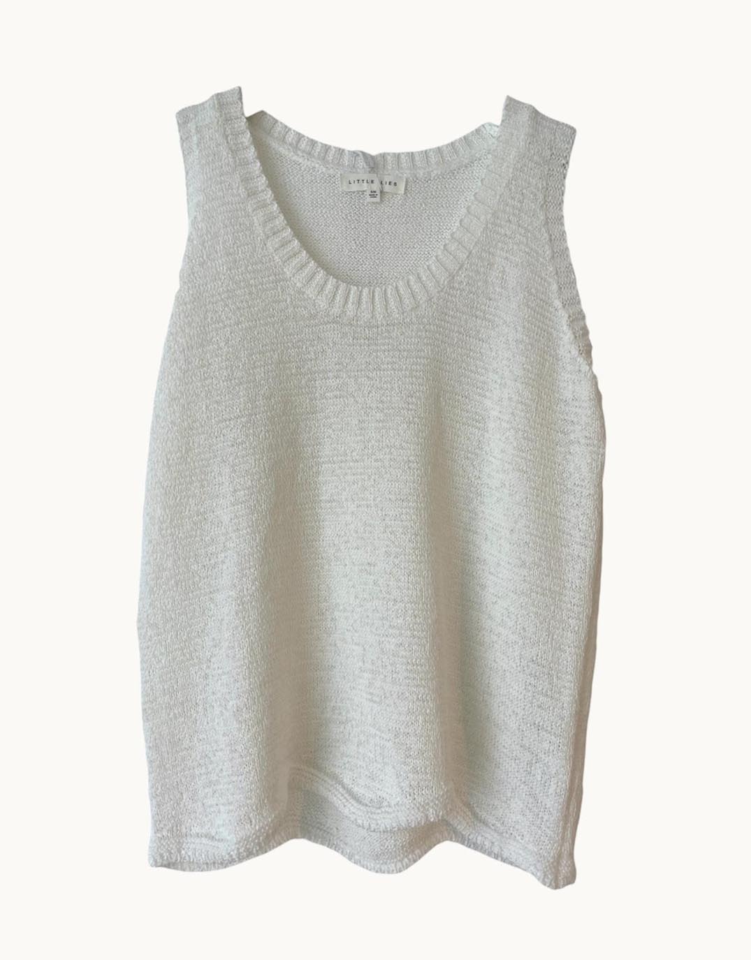 Scallop Hem Tank - White