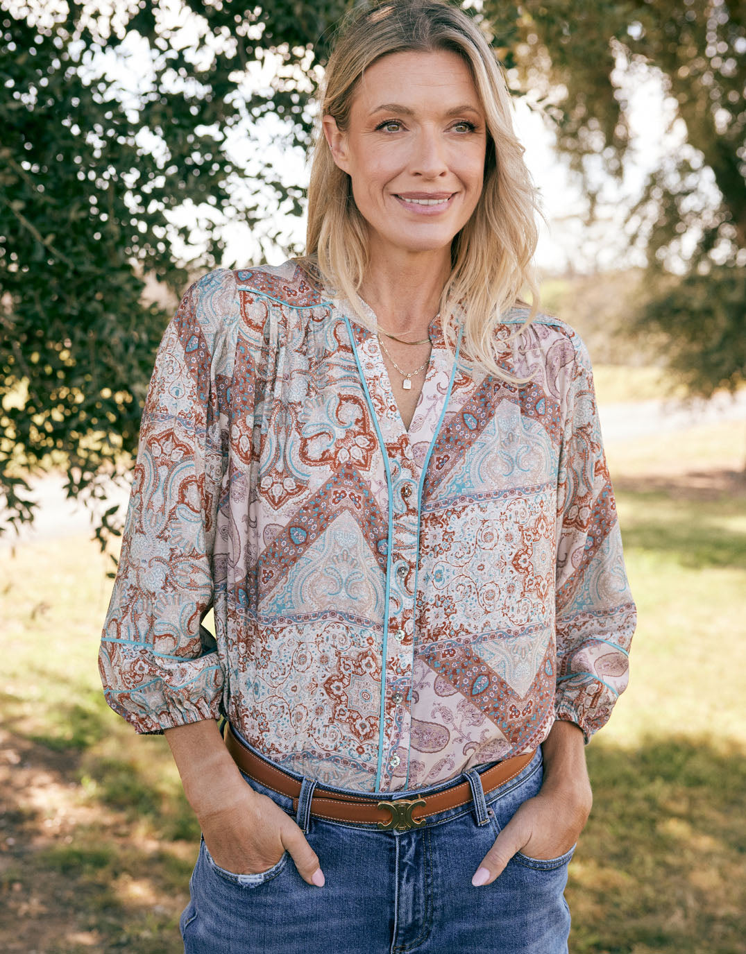Mila Blouse - Shoreline Paisley