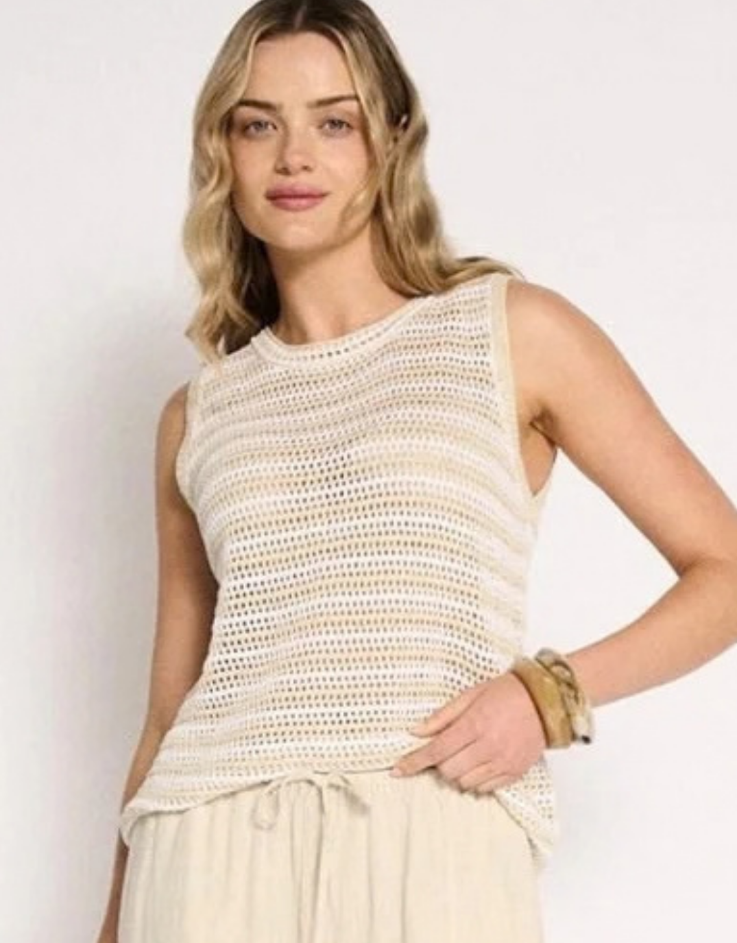 Nina Tank - Natural/White