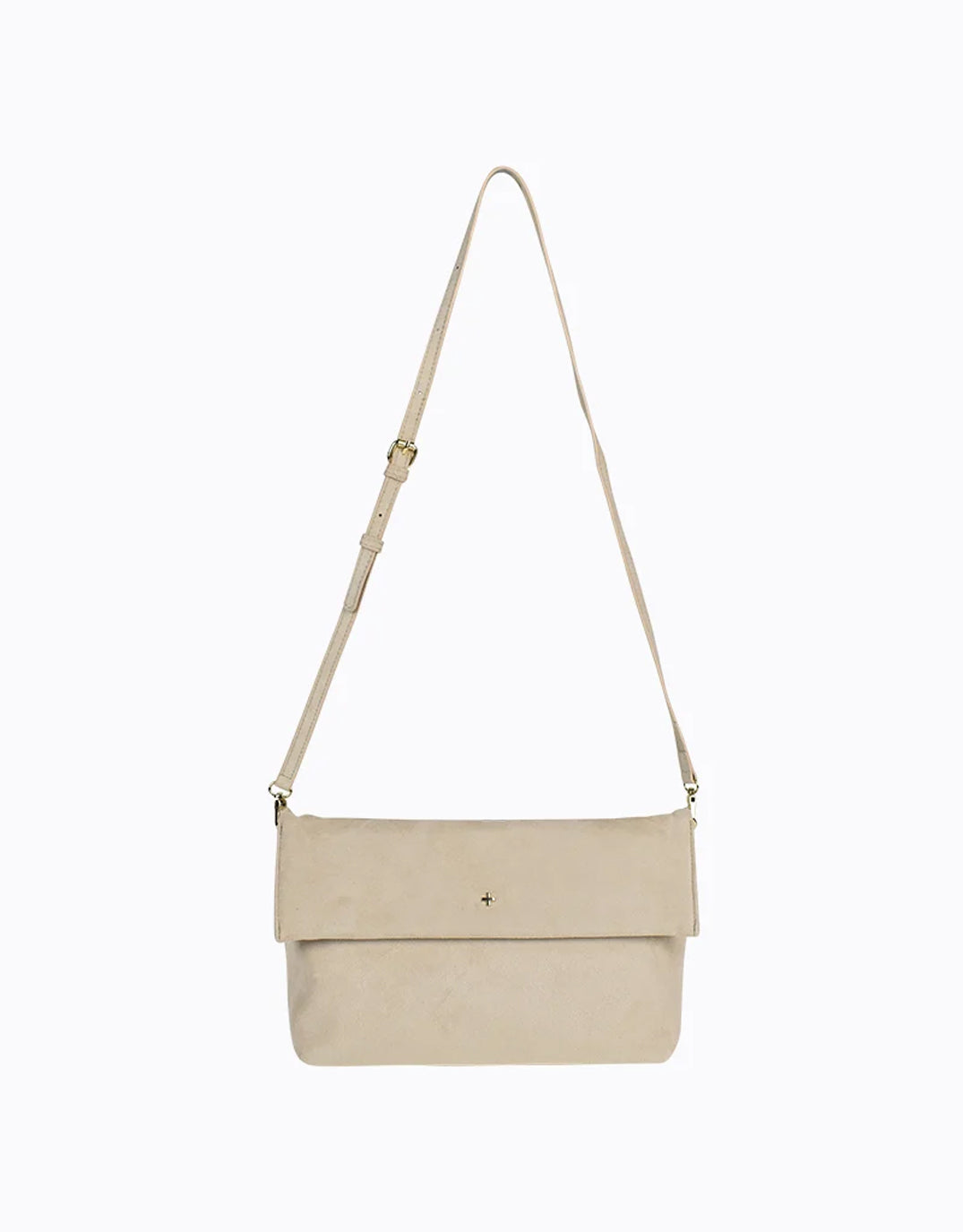 Heartbreaker Oversize Clutch - Beige Suede / Gold