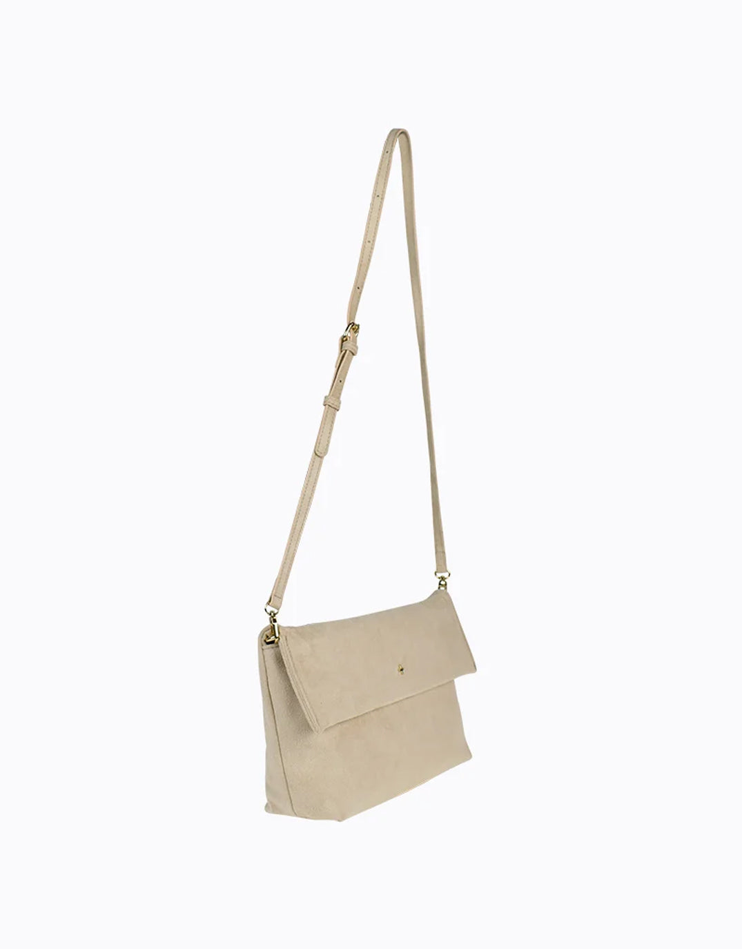 Heartbreaker Oversize Clutch - Beige Suede / Gold