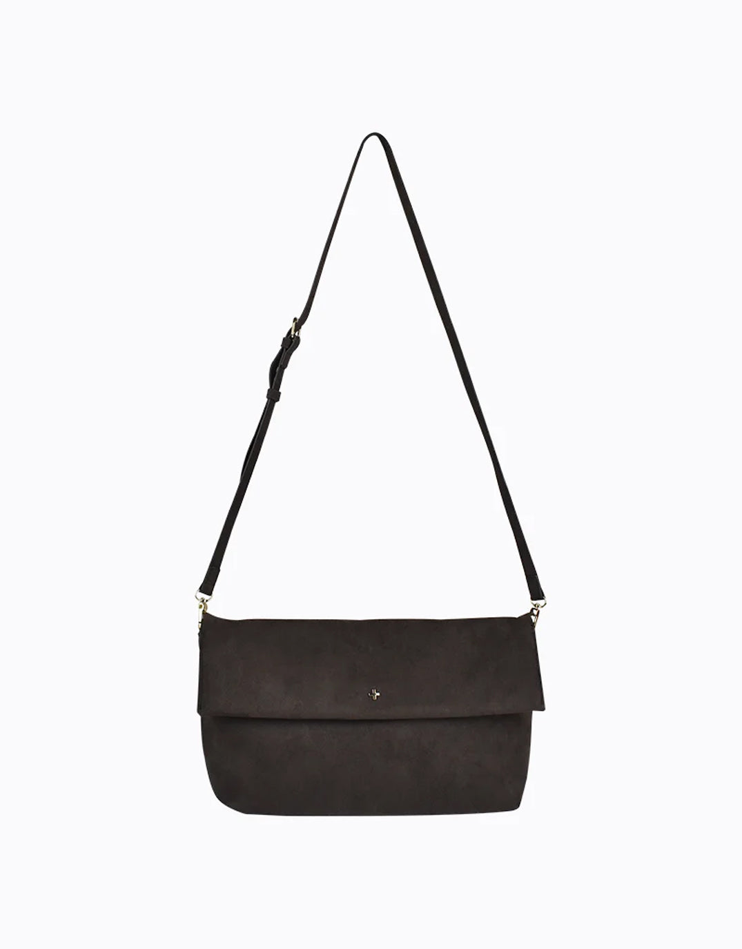 Heartbreaker Oversize Clutch - Dark Choc Suede / Gold