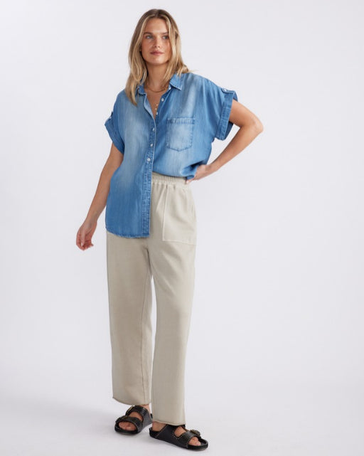 Raw Edge Lounge Pant - Washed Stone