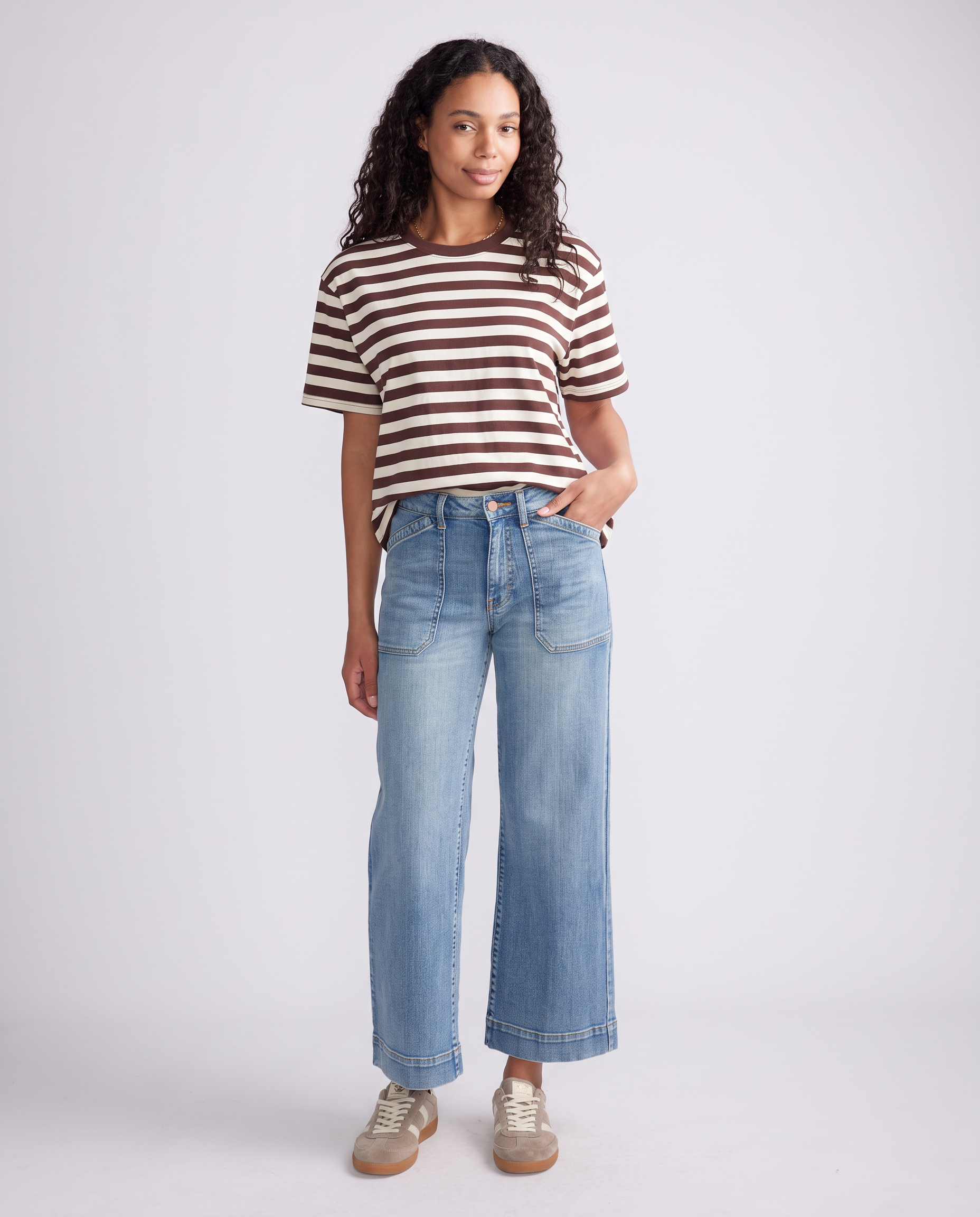 Relaxed Tee - Chocolate/Ecru