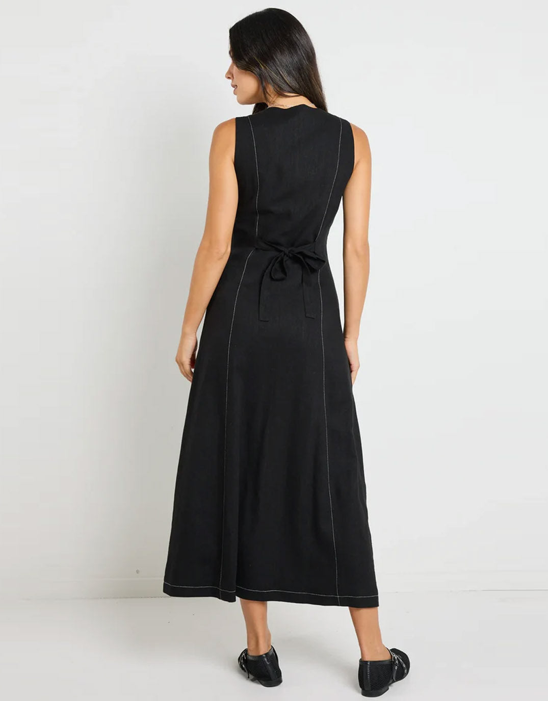 reunion-label-guide-contrast-stitch-maxi-vest-dress-black-womens-clothing