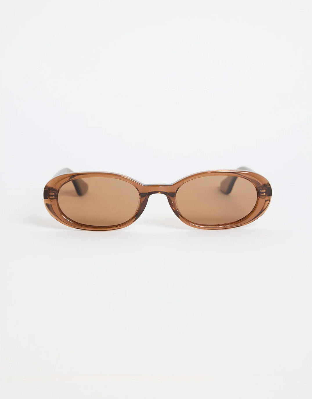 Sydney Narrow Oval Sunglasses - Espresso