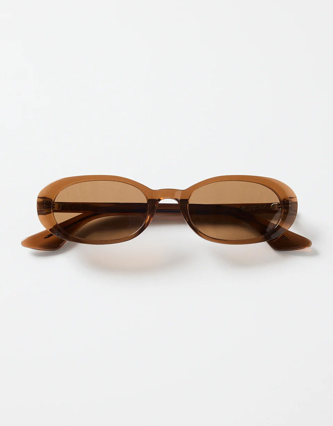 Sydney Narrow Oval Sunglasses - Espresso