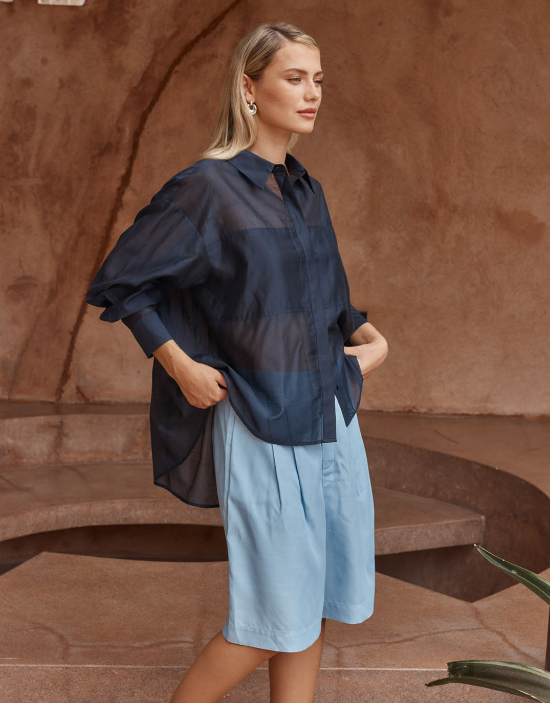 Val Oversized Shirt - Navy