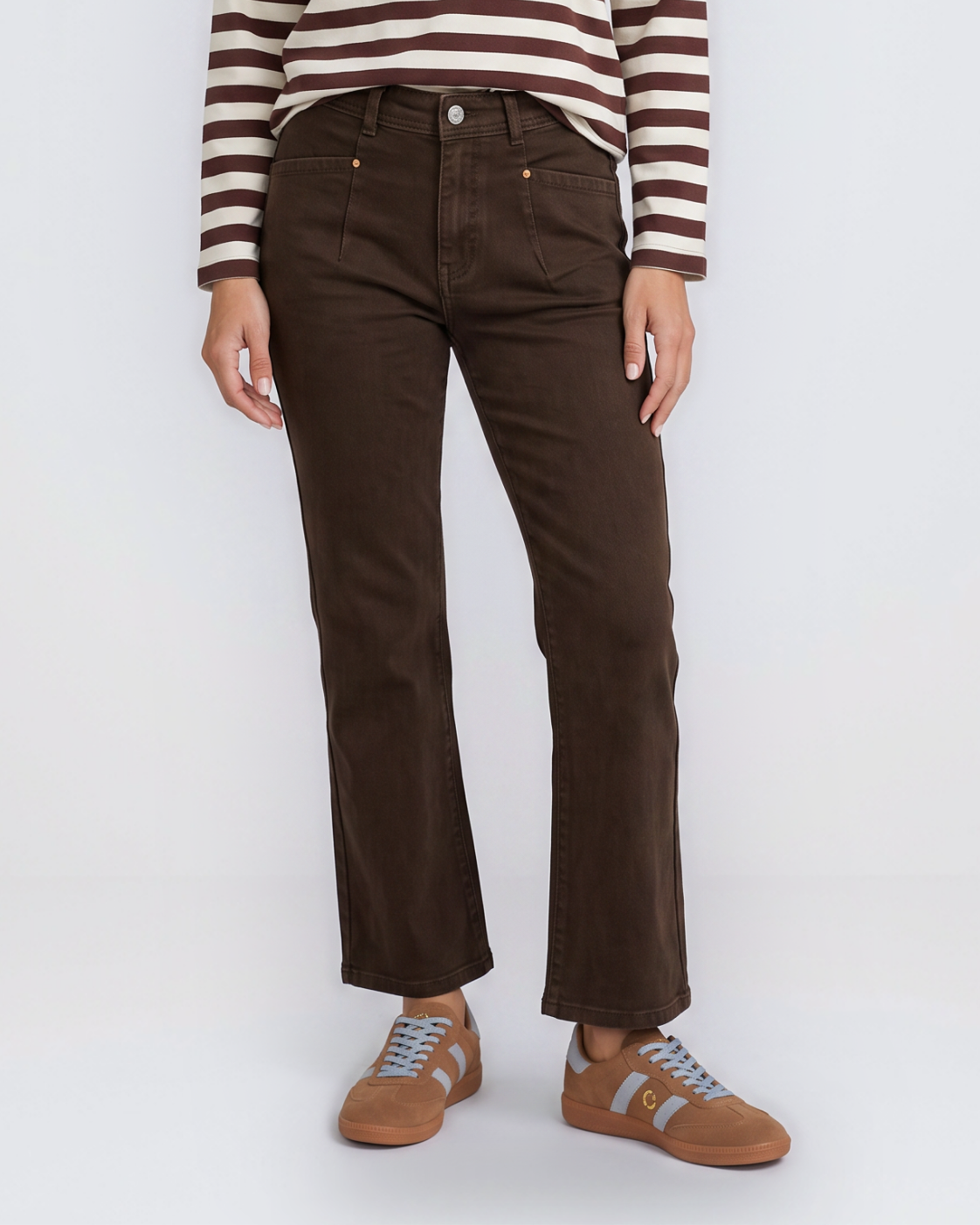 Sophia Cropped Stretch Jean - Chocolate